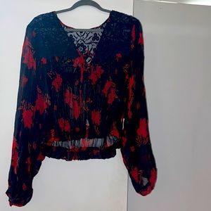 Free People Dressy balloon sleeve top